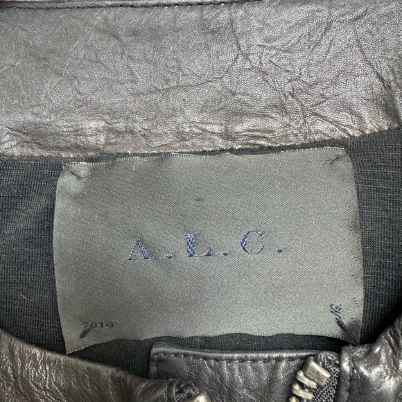 A.L.C. Black and Navy Leather Jacket - Picture 5 of 7